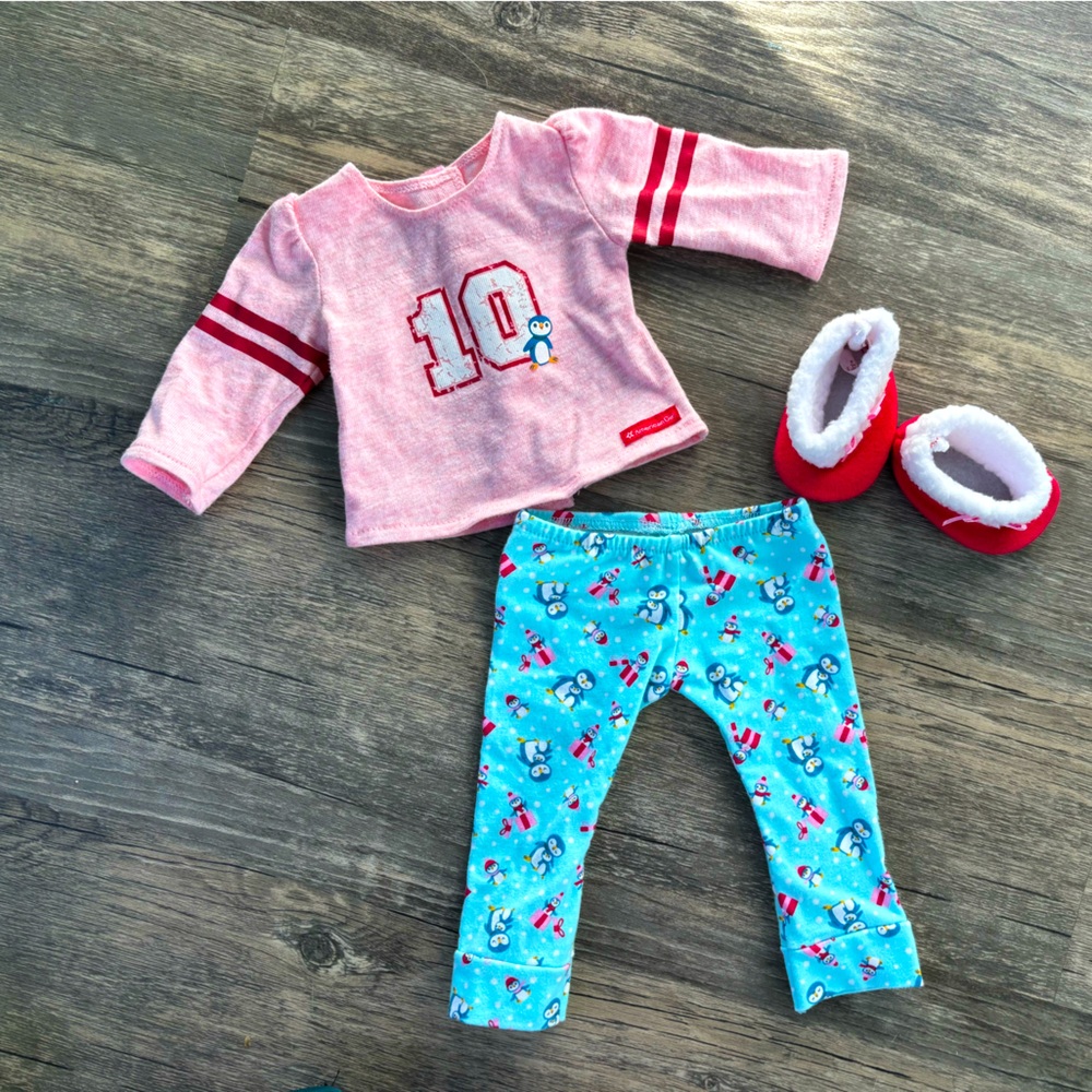 American Girl holiday penguin pj’s